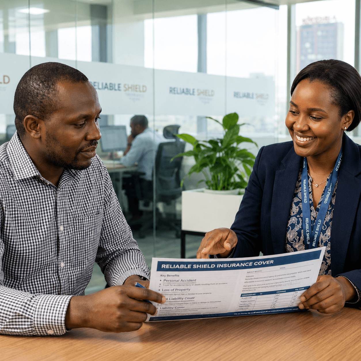 Claims team helping a client